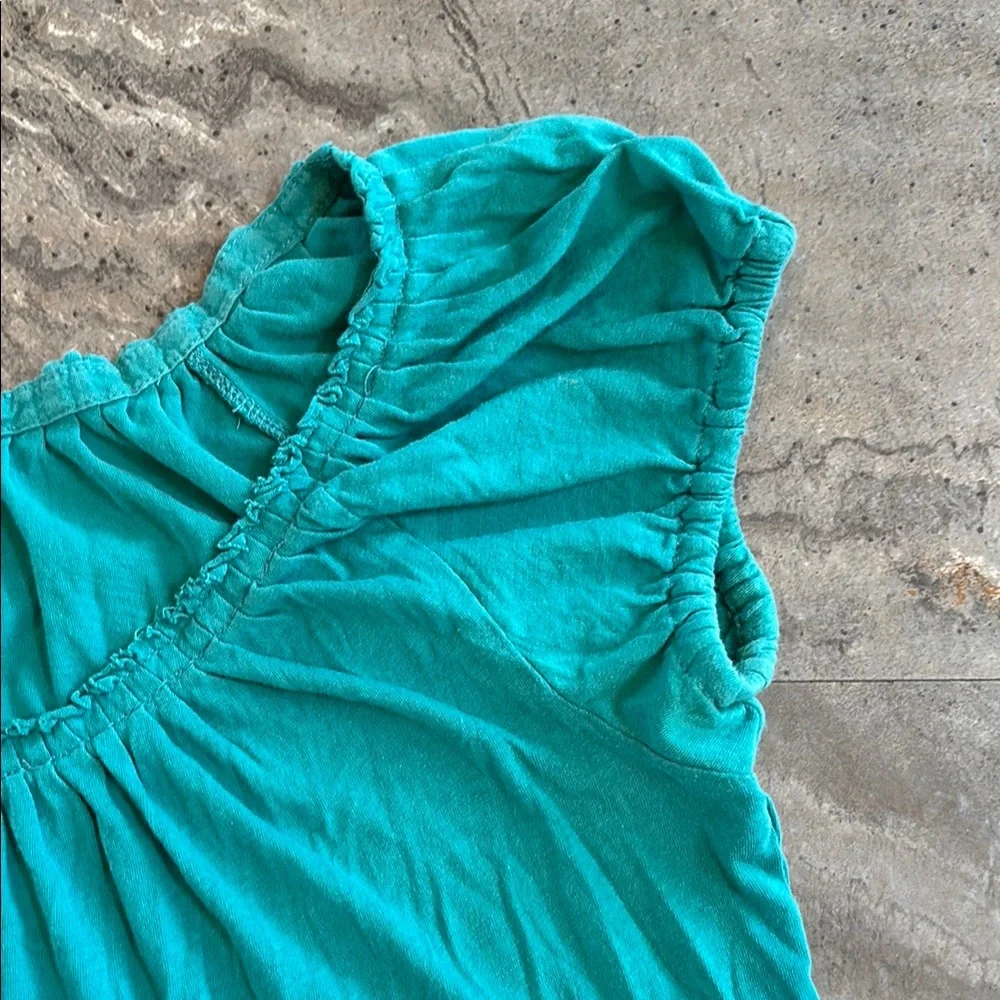 J. Crew Women’s Teal Blue Short Sleeve Shirt, Flutter Sleeve, Buttons, Size S - Picture 4 of 17